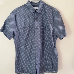 Men’s Express Blue Short Sleeve Button Up Size Large